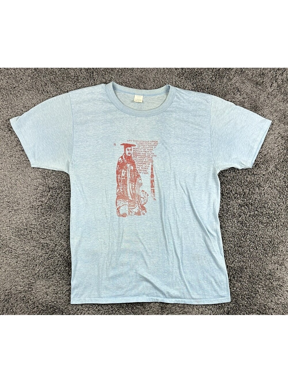 Vtg 70s Anti Nuclear Peace Protest T Shirt XL Fits M/L Kodel 50/50 Single Stitch